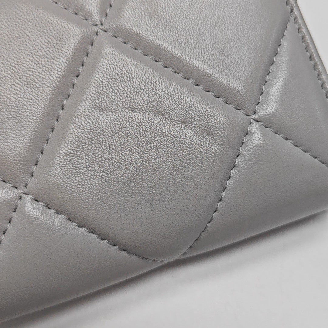 CHANEL 19 Small Quilted Lambskin Gray