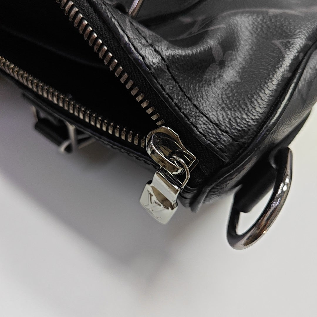 KEEPALL 25 Monogram Coated Canvas Black