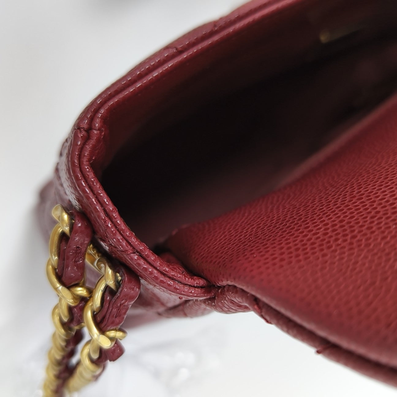 24A Quilted Grained Calfskin Red