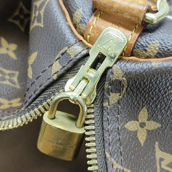 KEEPALL 50 Monogram Coated Canvas Brown