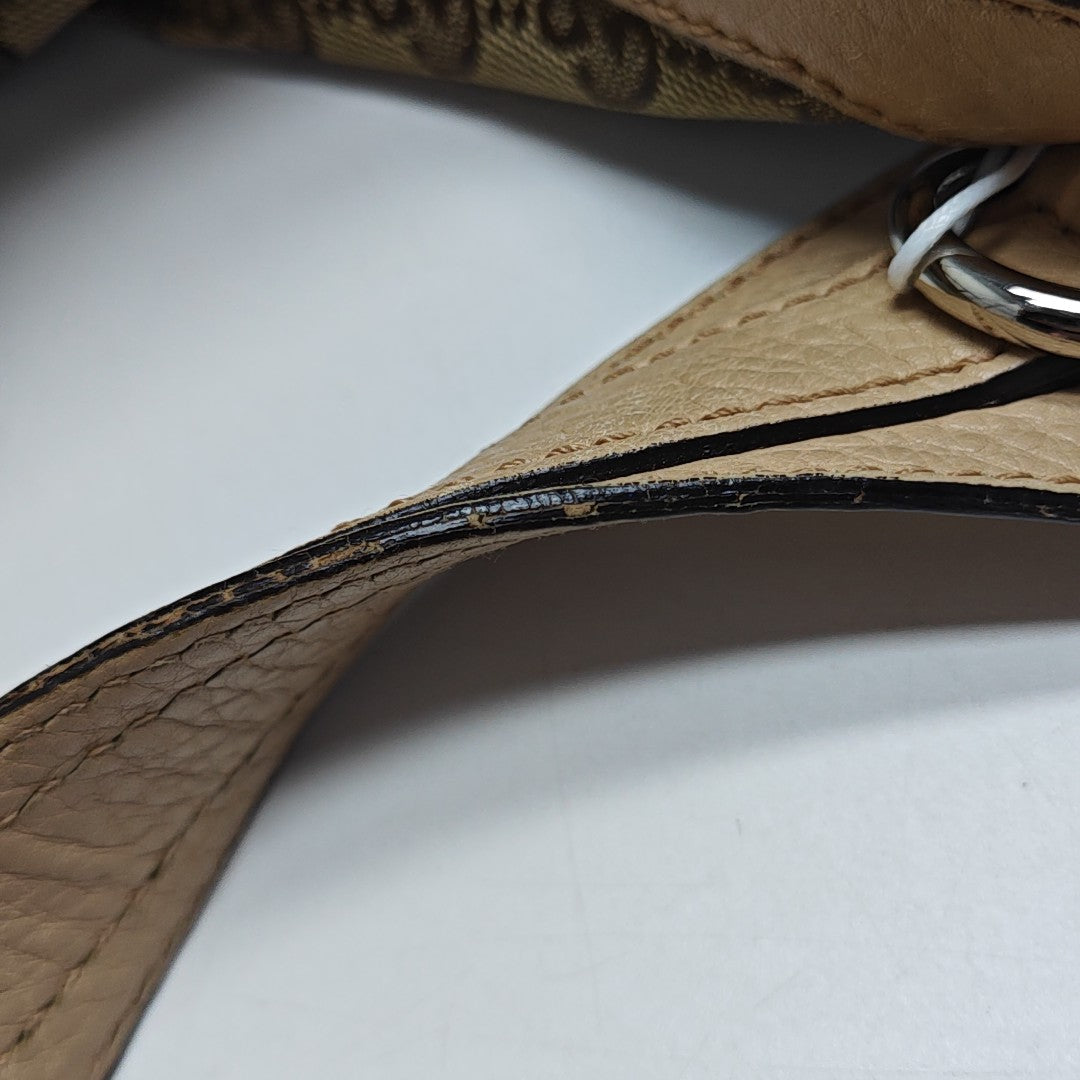 Monogram Canvas Shoulder Bag Beige