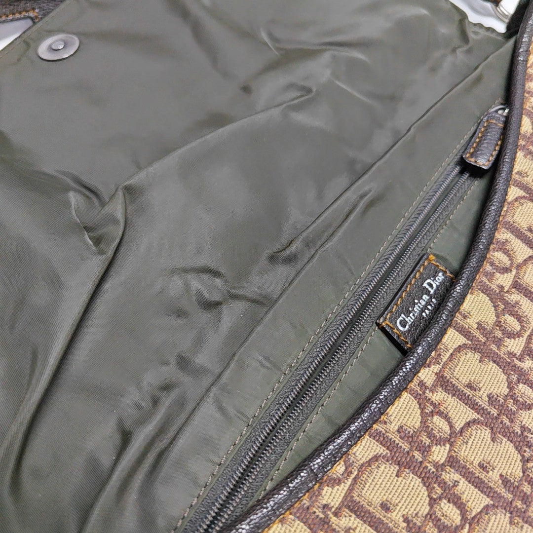 Oblique Canvas Shoulder Bag Beige