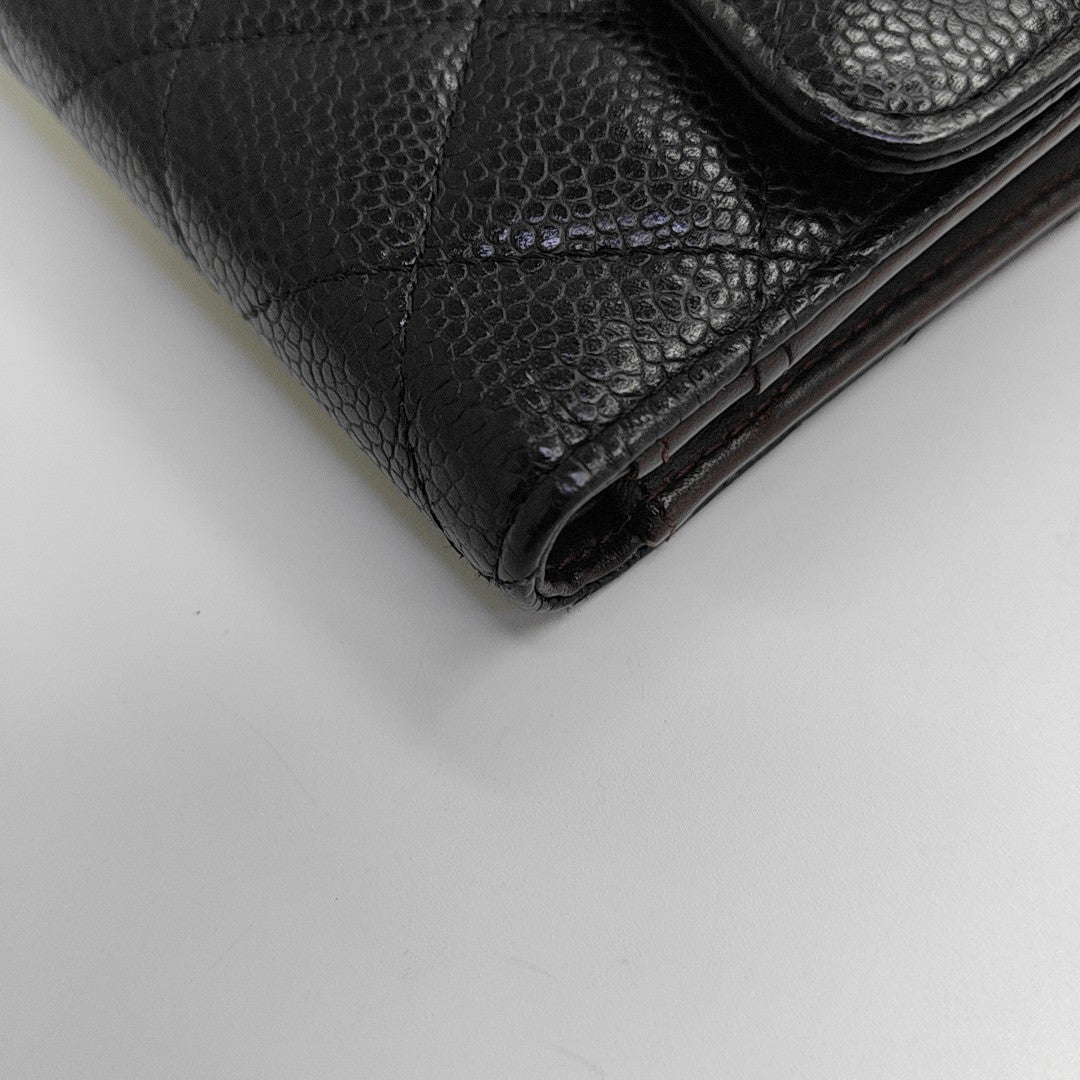 CLASSIC FLAP Mini Quilted Grained Calfskin Black
