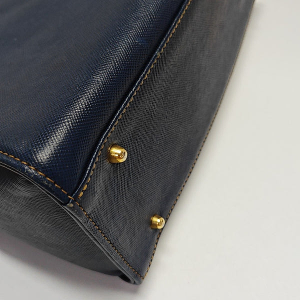 Leather Shoulder Bag Blue