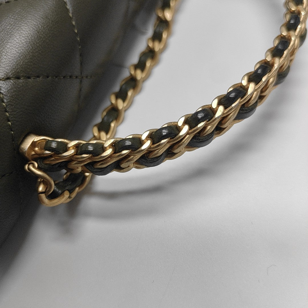WOC Quilted Lambskin Green