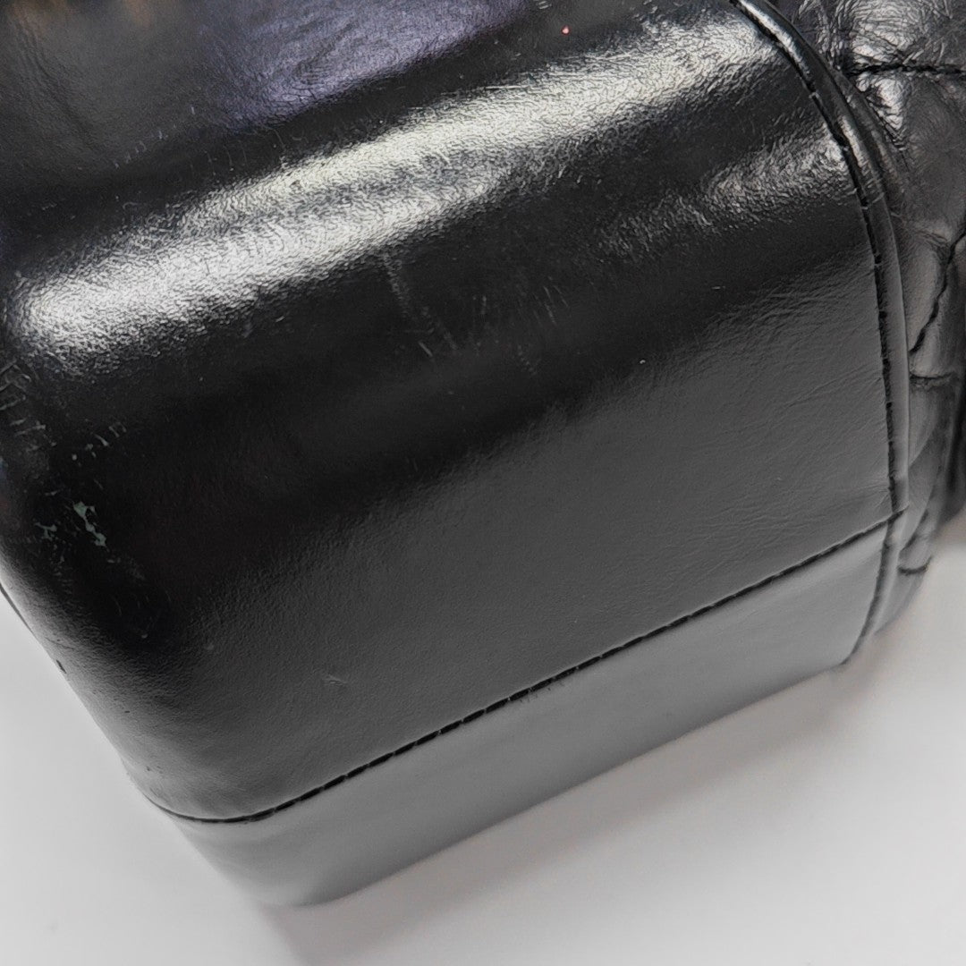 GABRIELLE Large Quilted Calfskin Black