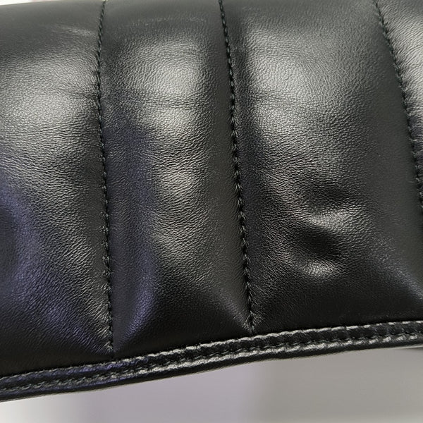 Horsebit Chain Medium Quilted Lambskin Black