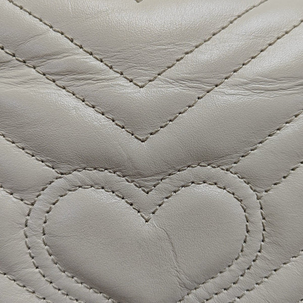 GG Marmont Mini Quilted Calfskin White