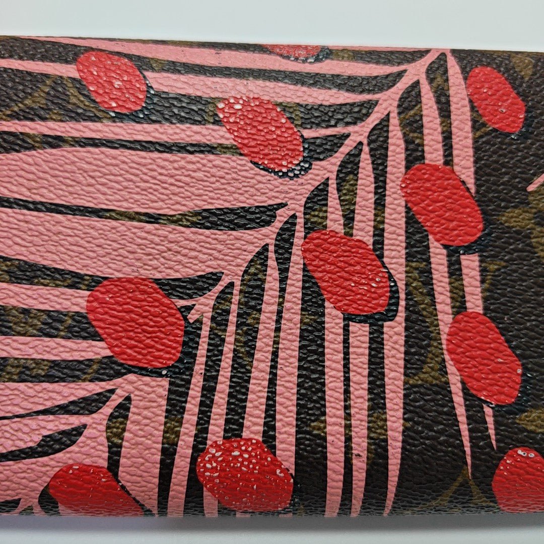 SARAH Monogram Coated Canvas Brown Wallet