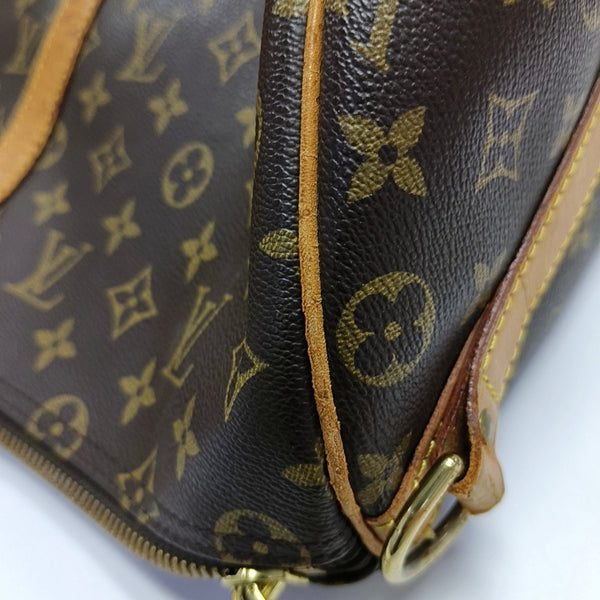 KEEPALL 50 Monogram Coated Canvas Brown