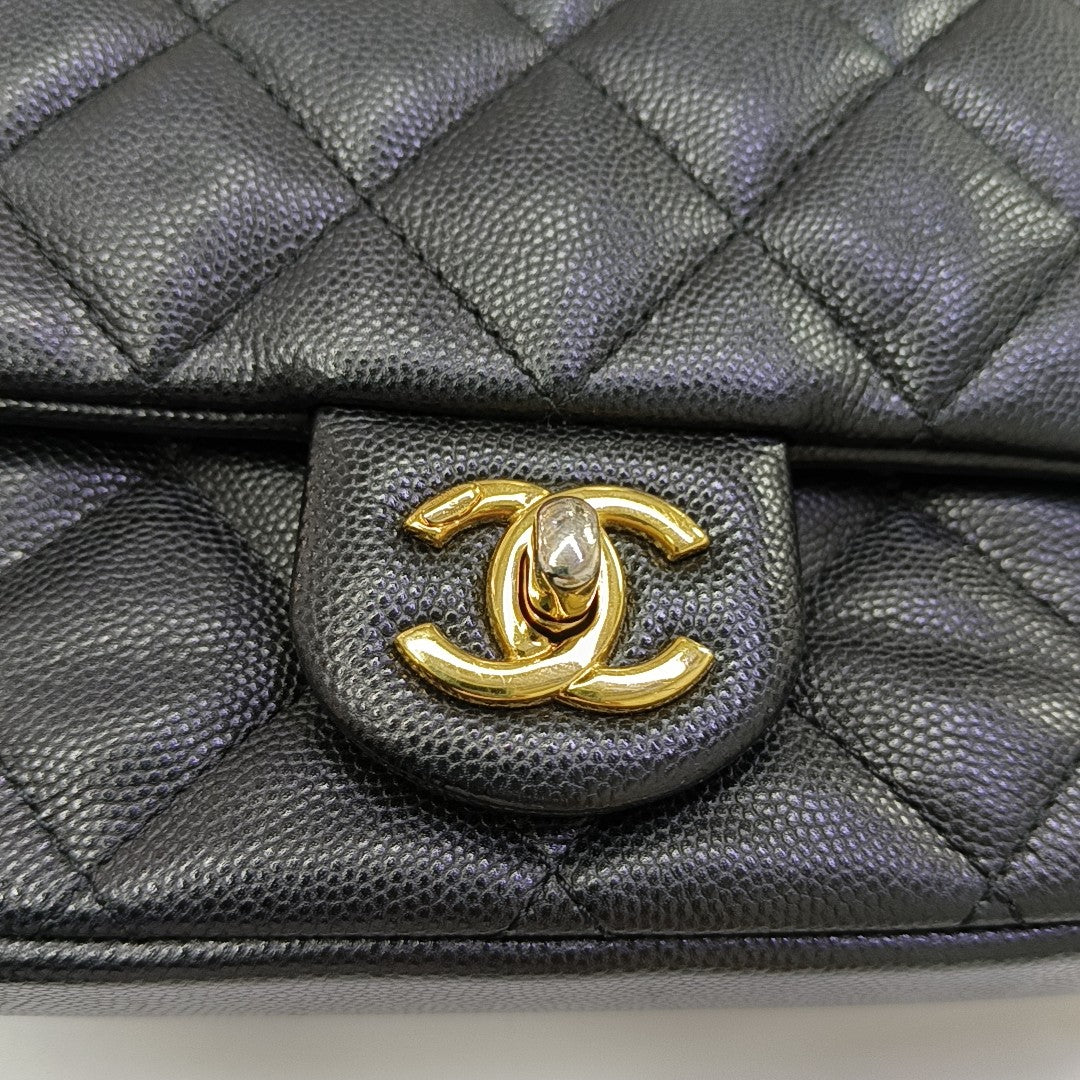 23C Mini Quilted Grained Calfskin Black