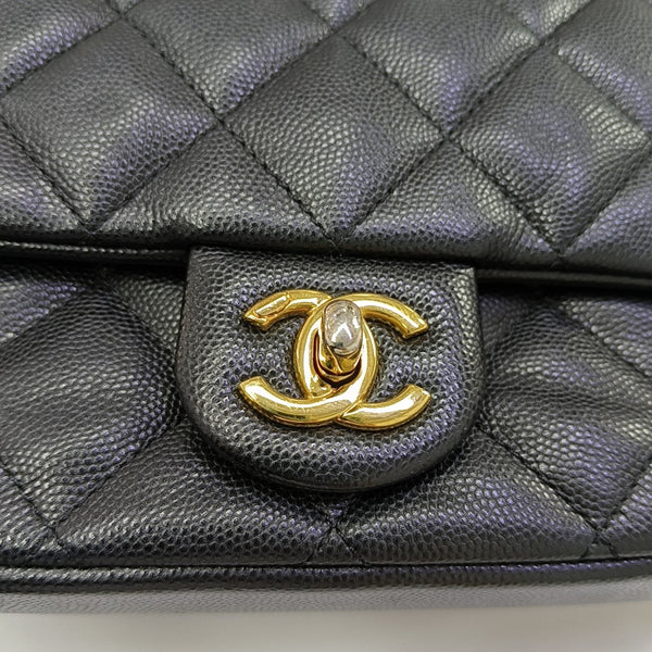23C Mini Quilted Grained Calfskin Black