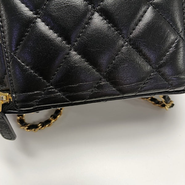 VANITY CASE Small Quilted Lambskin Black