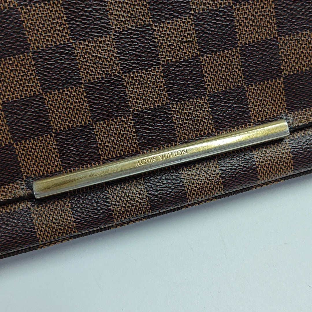 HOXTON Damier Ebene Coated Canvas Brown