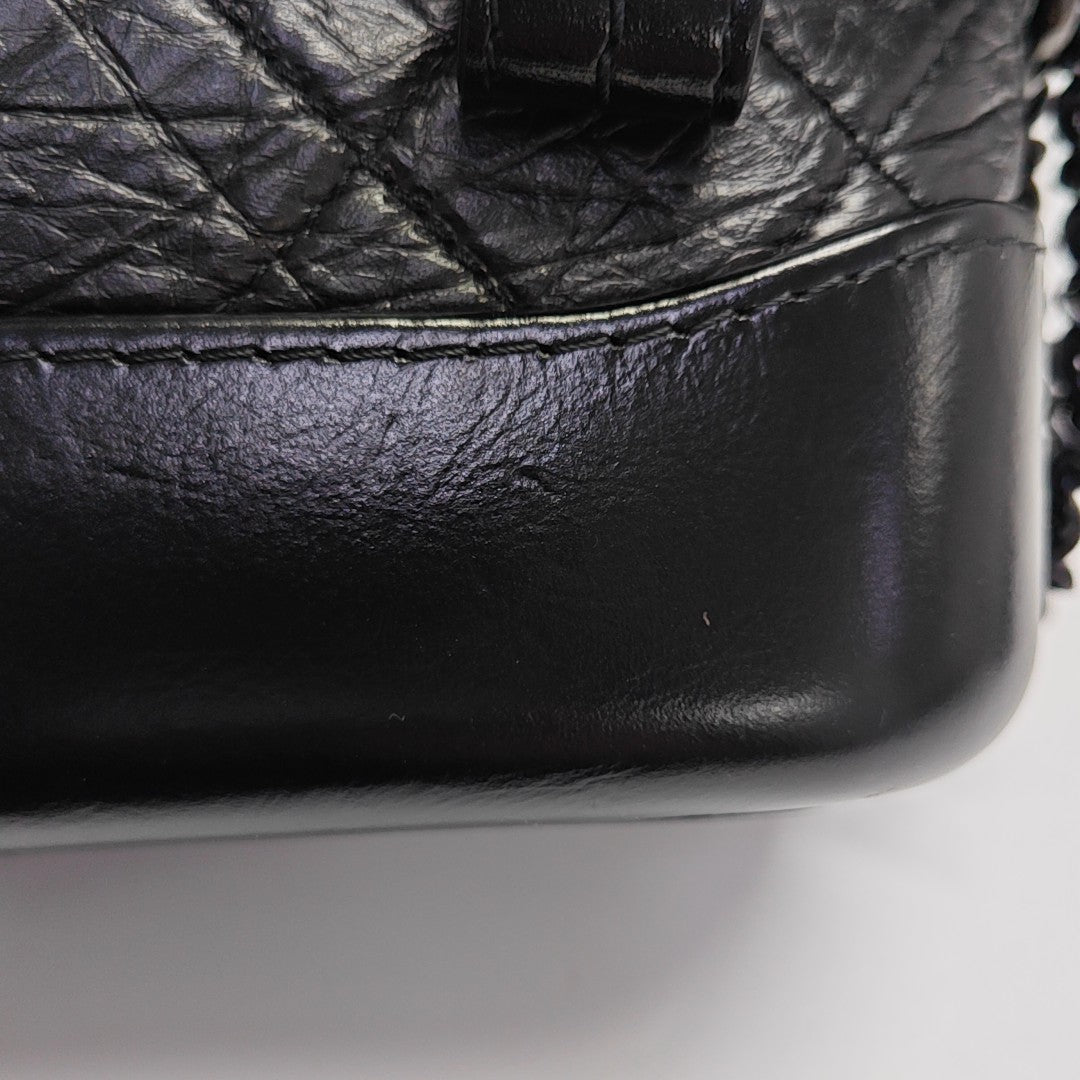 GABRIELLE Small Quilted Calfskin Black