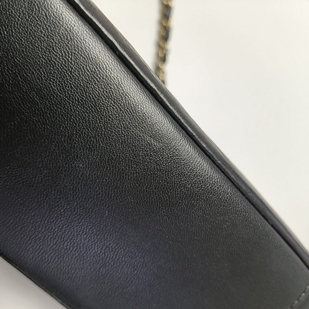 Quilted Lambskin Crossbody Bag Black