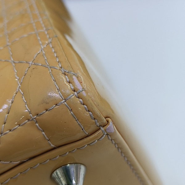 Lady Dior Large Cannage Patent Lambskin Yellow