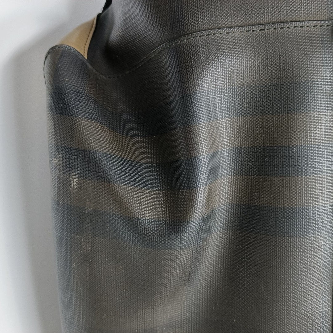 Coated Canvas Shoulder Bag Brown