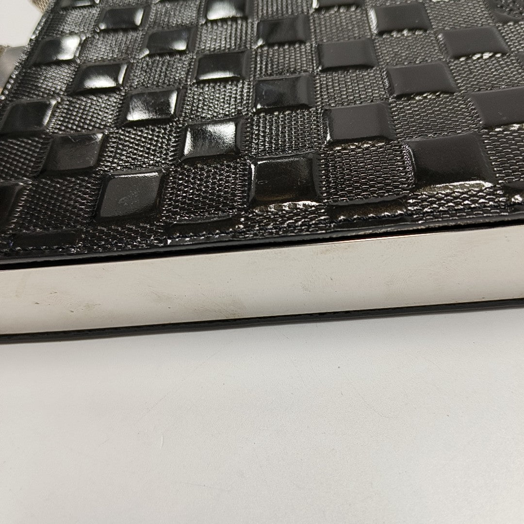 ANJU Damier Graphite Patent Leather Black