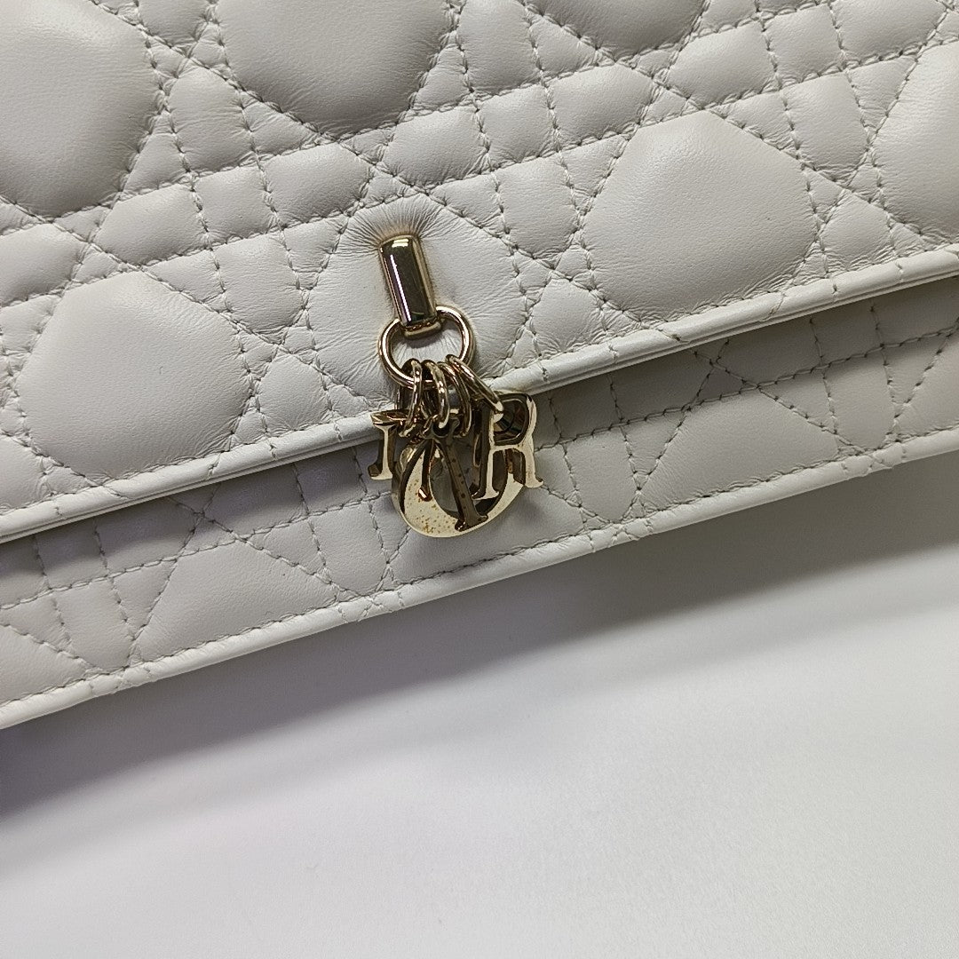 Lady Dior Small Cannage Lambskin White
