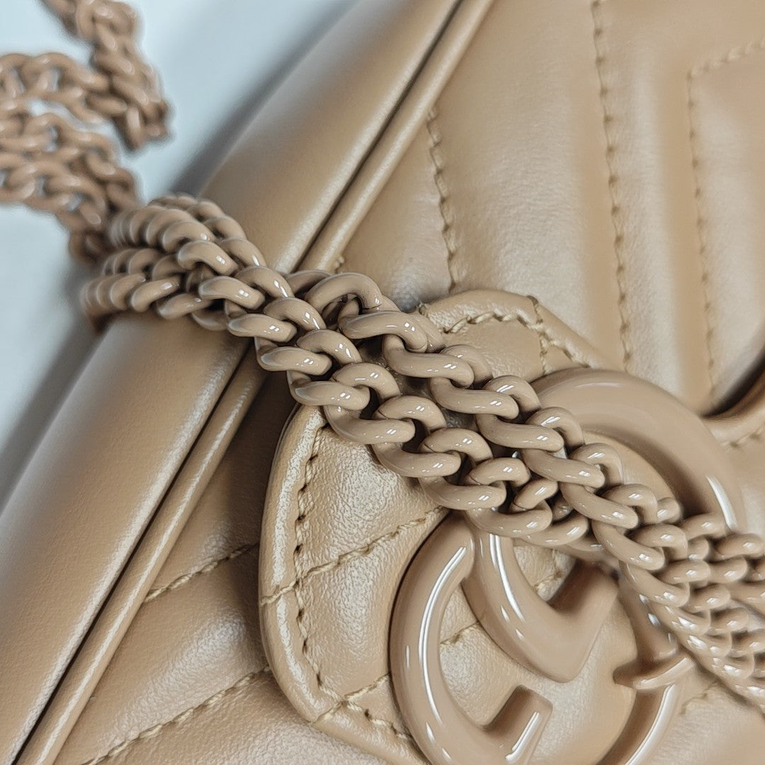 GG Marmont Mini Quilted Calfskin Beige