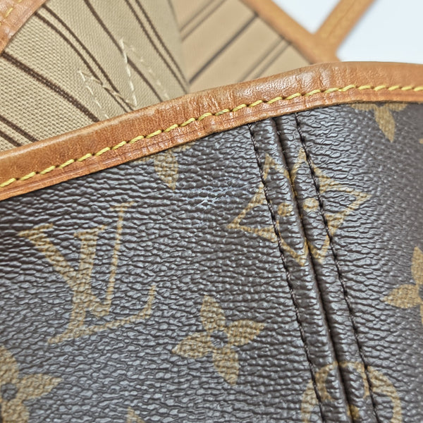 NEVERFULL MM Monogram Coated Canvas Brown
