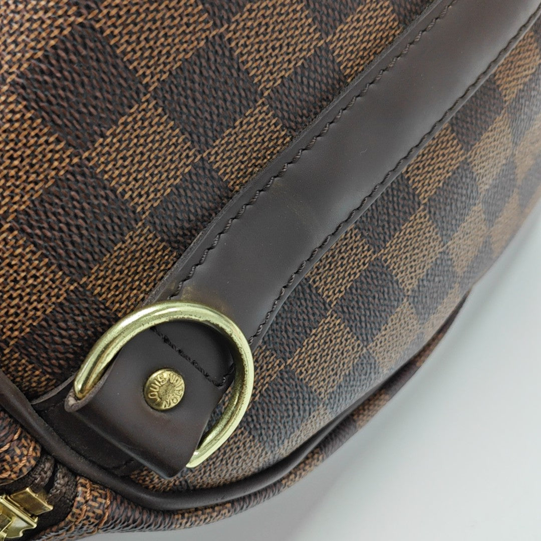 KEEPALL 45 Damier Ebene Coated Canvas Brown