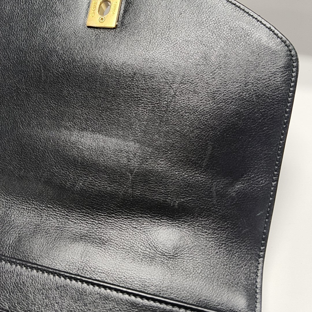 Quilted Calfskin Shoulder Bag Black