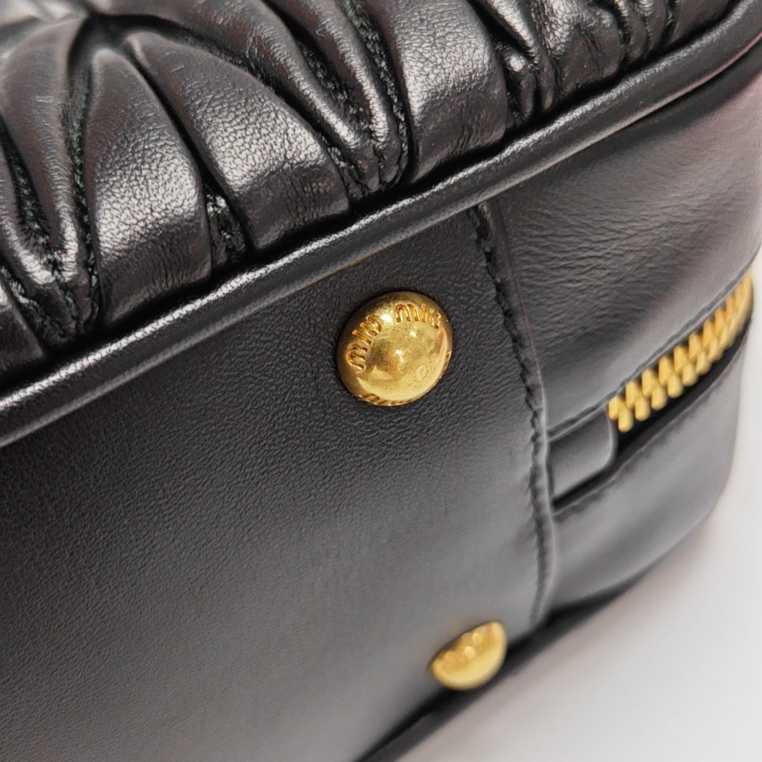 Arcadie Matelassé Large Quilted Lambskin Black
