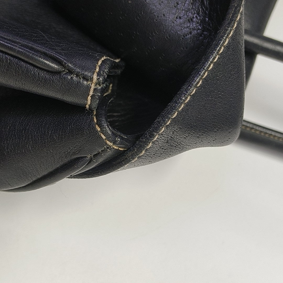 Calfskin Top Handle Bag Black