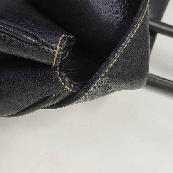 Calfskin Top Handle Bag Black
