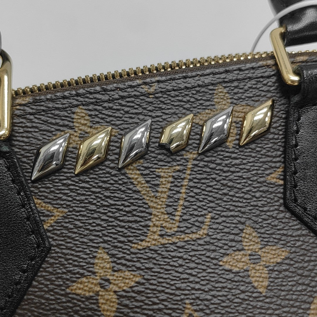 ALMA BB Monogram Coated Canvas Brown