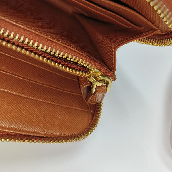 Zippy Wallet Saffiano Calfskin Orange Wallet
