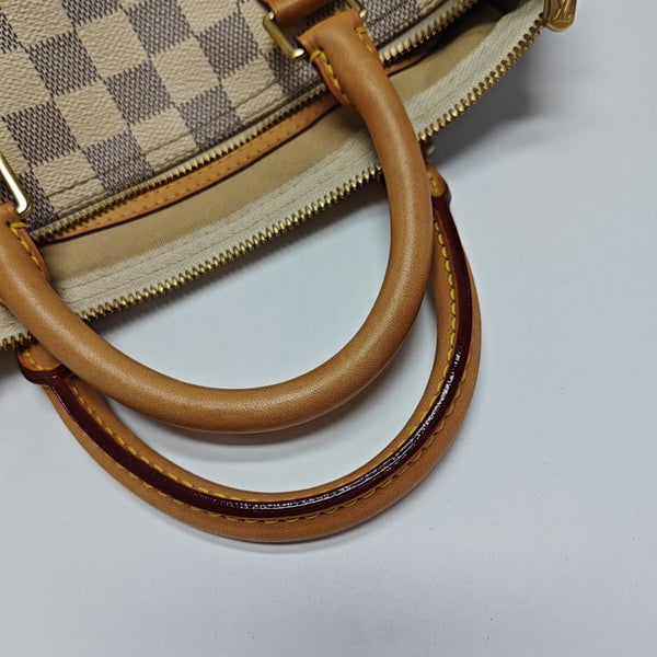SPEEDY 30 Damier Azur Coated Canvas White