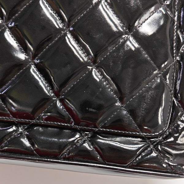 MEDALLION Quilted Patent Leather Black