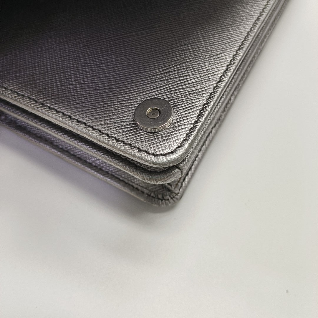 Saffiano Calfskin Shoulder Bag Silver