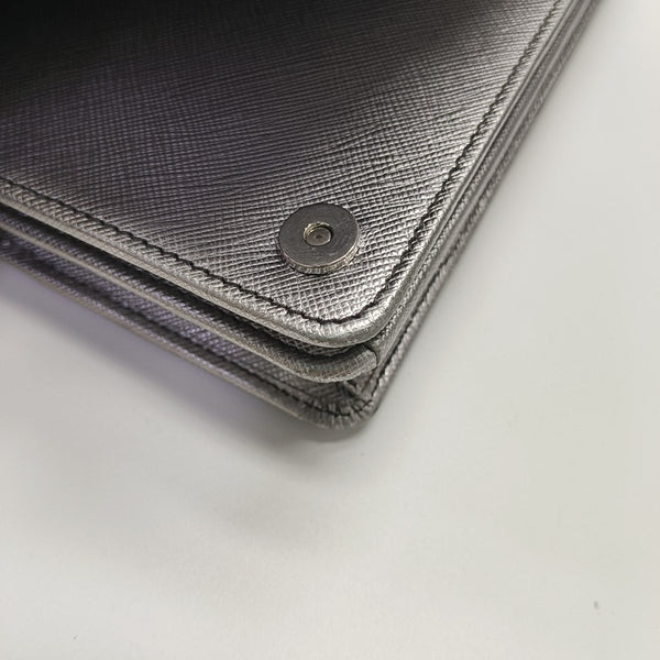 Saffiano Calfskin Shoulder Bag Silver
