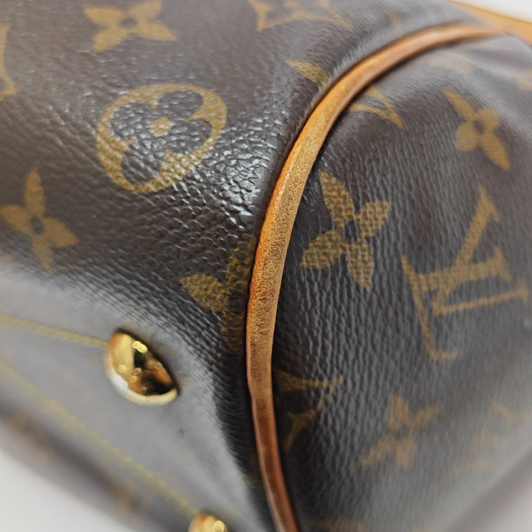 Monogram Coated Canvas Top Handle Bag Brown