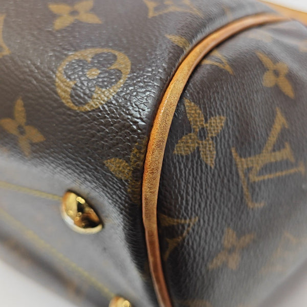 Monogram Coated Canvas Top Handle Bag Brown