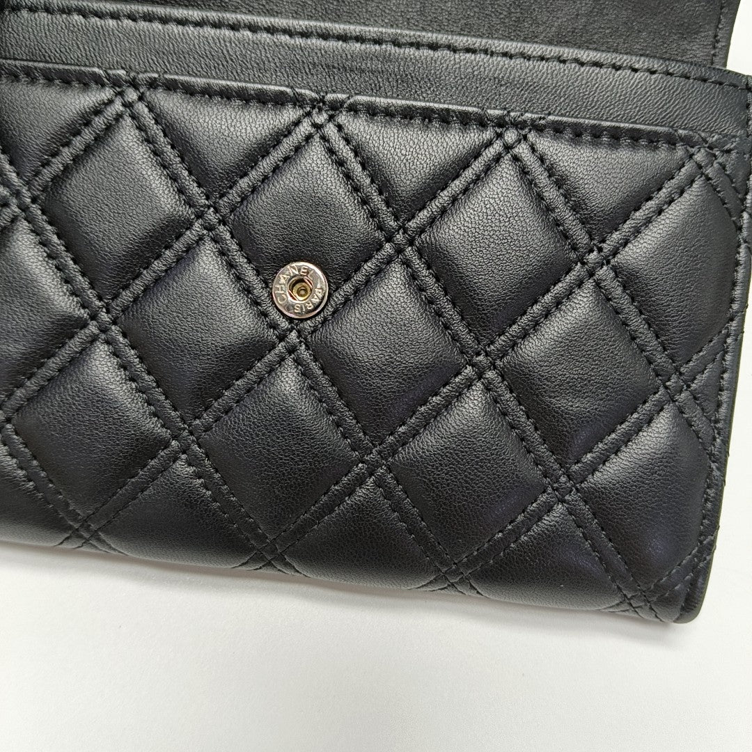 Quilted Lambskin Wallet Black