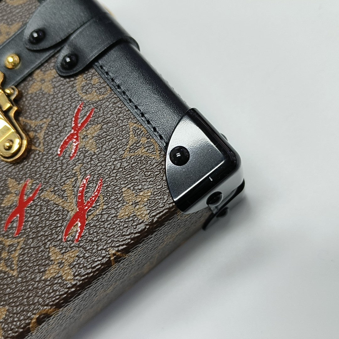 PETITE MALLE Monogram Coated Canvas Brown