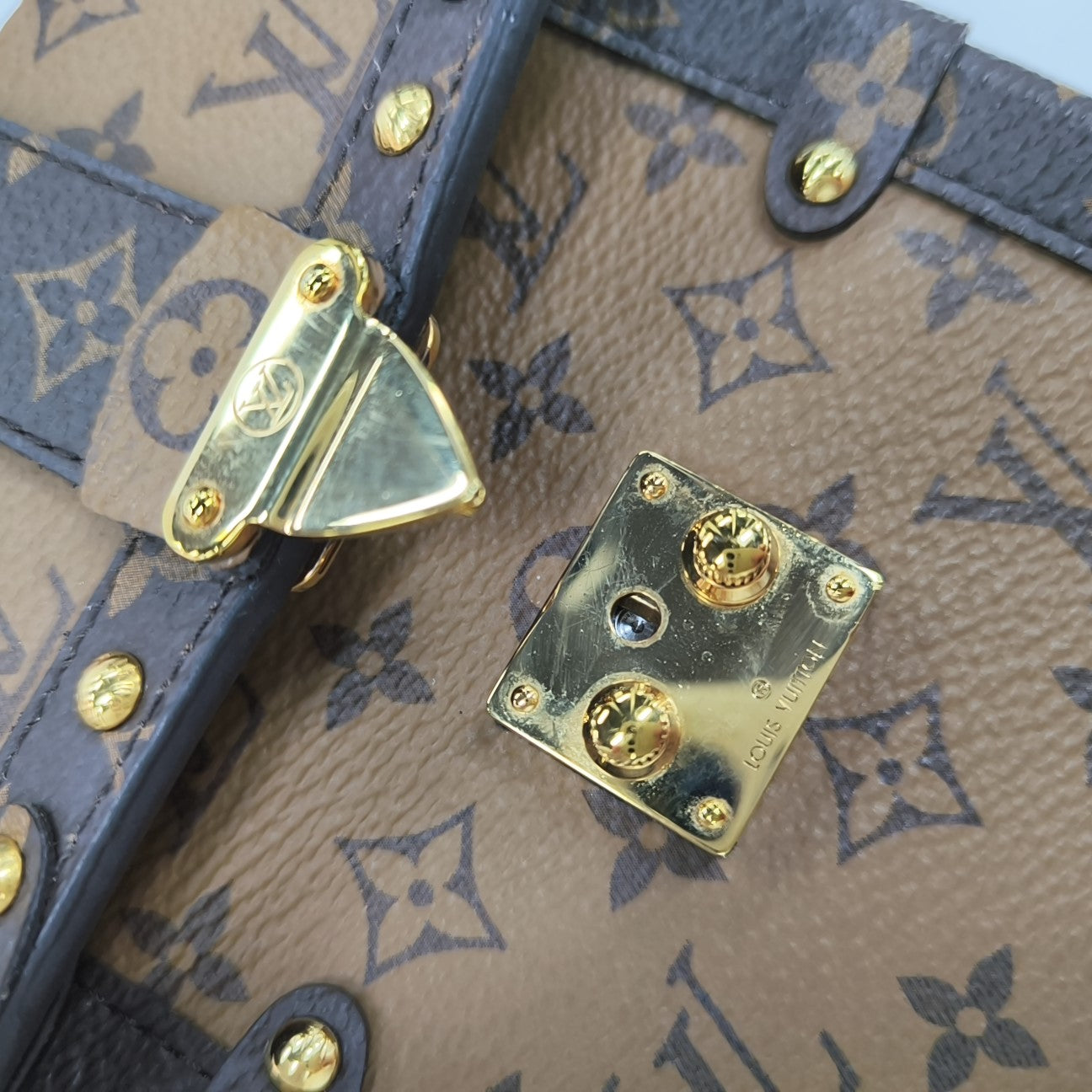 TRUNK Monogram Coated Canvas Brown
