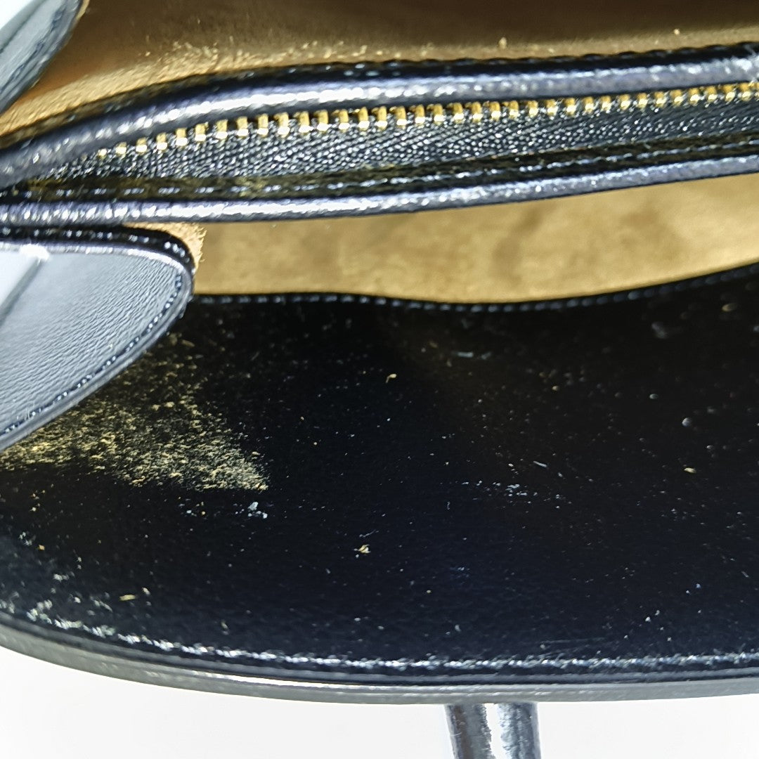 Calfskin Top Handle Bag Black