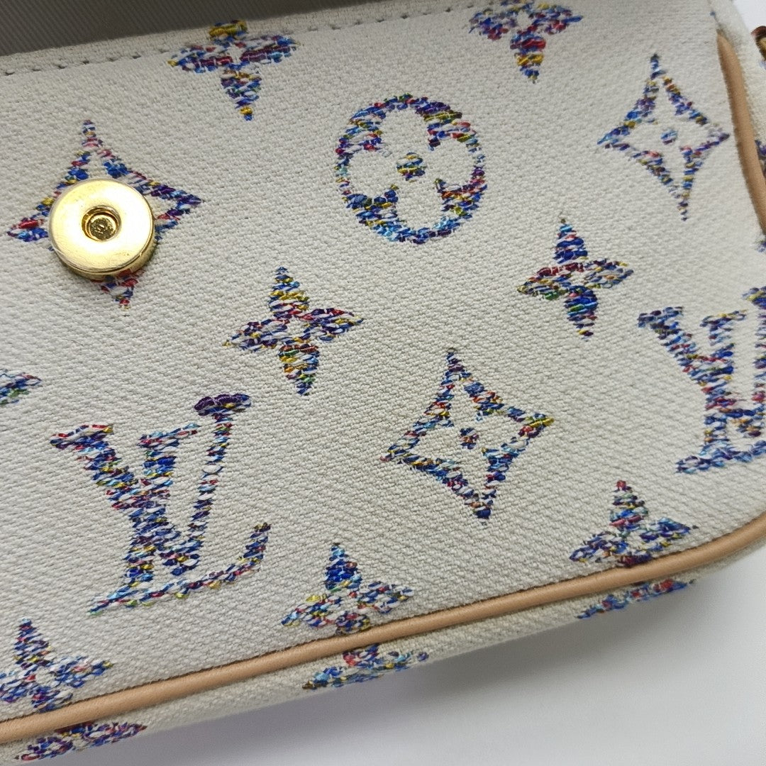 IVY Monogram Coated Canvas White