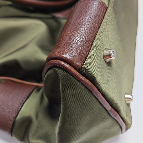 Nylon Top Handle Bag Green
