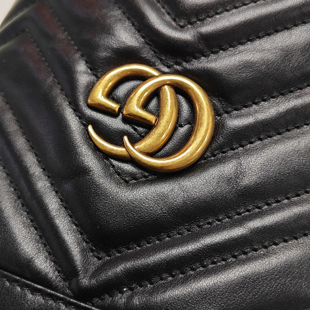 GG Marmont Mini Quilted Calfskin Black