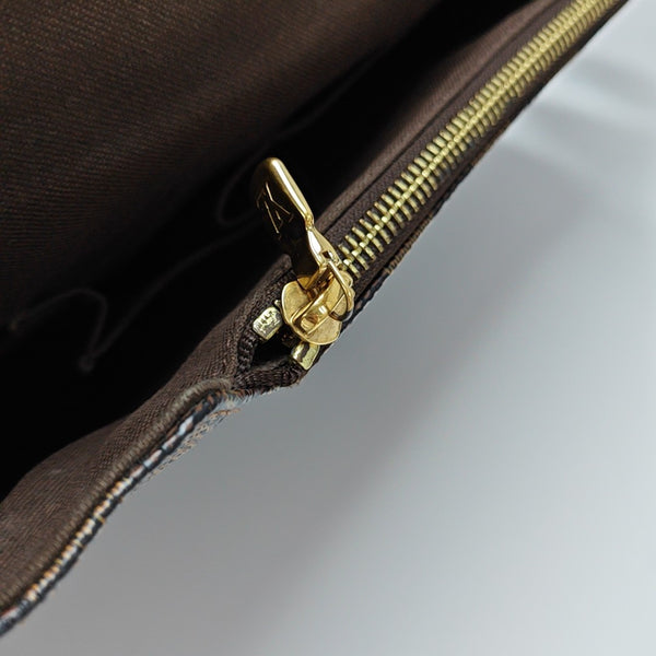 BROOKLYN MM Damier Ebene Coated Canvas Brown
