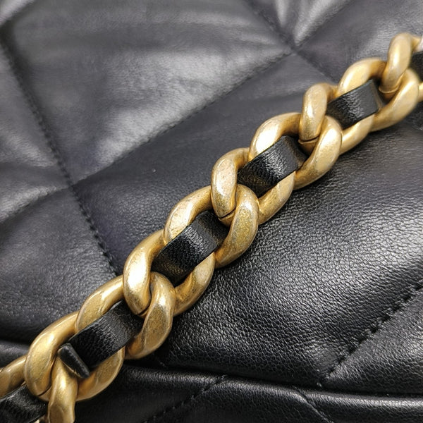 CHANEL 19 Large Quilted Lambskin Black