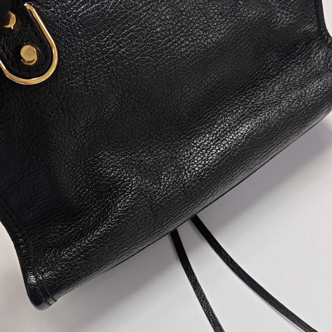 Classic Metallic Edge City Mini Lambskin Black