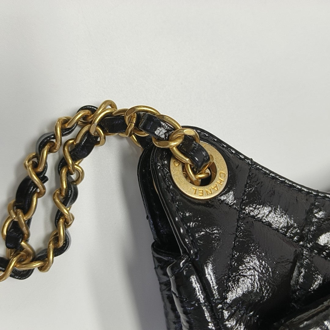 23C HOBO Small Quilted Calfskin Black